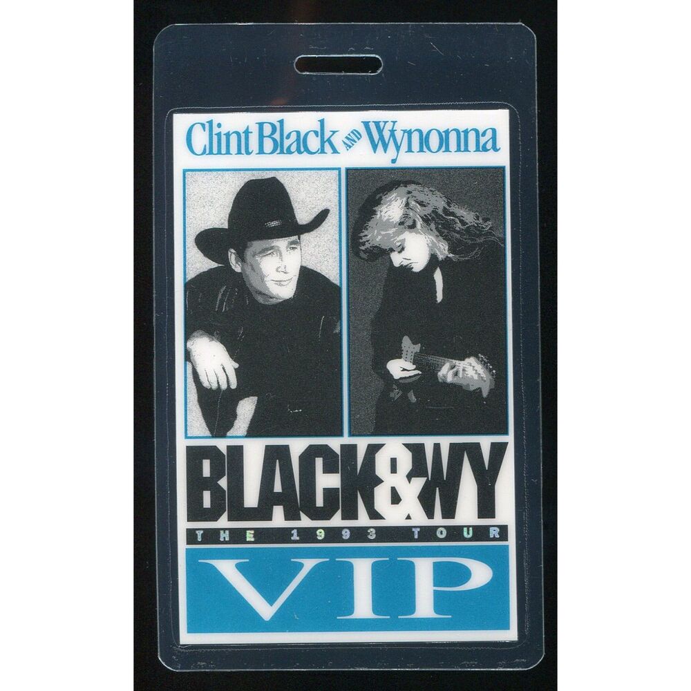 Vintage 1993 Clint Black Wynonna Judd Backstage VIP Laminate Pass